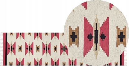 Attēls no Beliani Dywan baweniany kilim 80 x 300 cm wielokolorowy GARNI