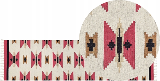 Picture of Beliani Dywan baweniany kilim 80 x 300 cm wielokolorowy GARNI