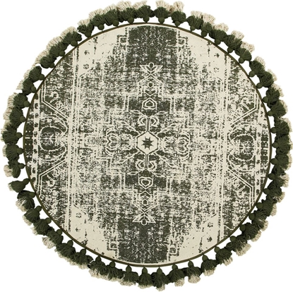 Attēls no Beliani Dywan okrgy 120 cm kremowo-zielony KAHTA