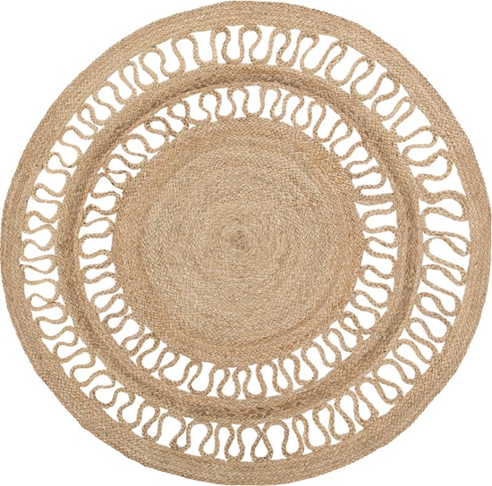Picture of Beliani Dywan okrgy z juty 120 cm beowy DIKILI