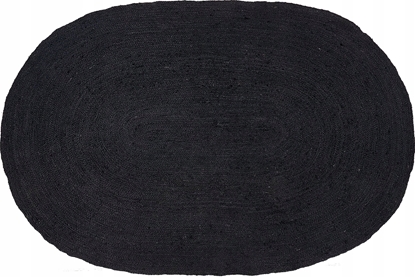 Attēls no Beliani Dywan owalny jutowy 160 x 230 cm czarny DEMIRCI