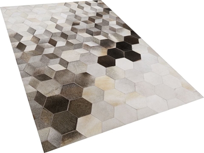 Attēls no Beliani Dywan patchwork skórzany 140 x 200 cm szary SASON