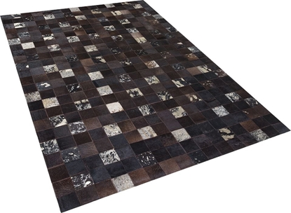 Attēls no Beliani Dywan patchwork skórzany 160 x 230 cm brzowy BANDIRMA