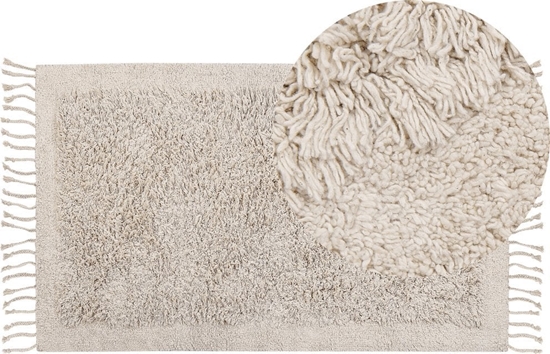 Изображение Beliani Dywan shaggy baweniany 80 x 150 cm beowy BITLIS!