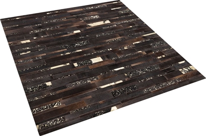 Attēls no Beliani Dywan skórzany 200 x 200 cm brzowy ARTVIN