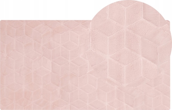 Picture of Beliani Dywan sztuczne futro królika 80 x 150 cm róowy THATTA