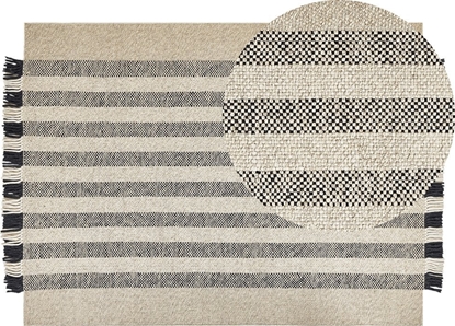 Attēls no Beliani Dywan weniany 140 x 200 cm zamana biel z czarnym TACETTIN