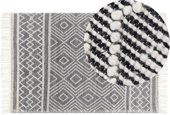 Изображение Beliani Dywan weniany 160 x 230 cm czarno-biay SAVUCA