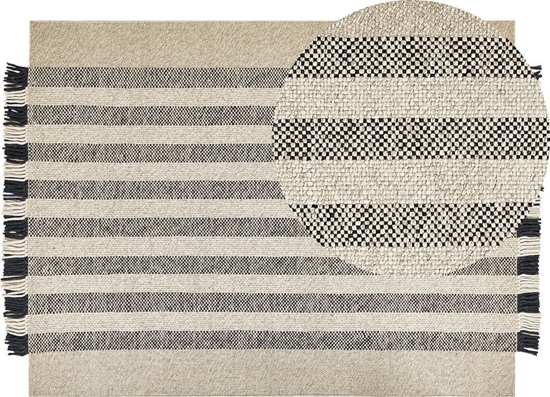 Picture of Beliani Dywan weniany 160 x 230 cm zamana biel z czarnym TACETTIN