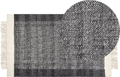 Attēls no Beliani Dywan weniany 80 x 150 cm czarny ze zaman biel ATLANTI