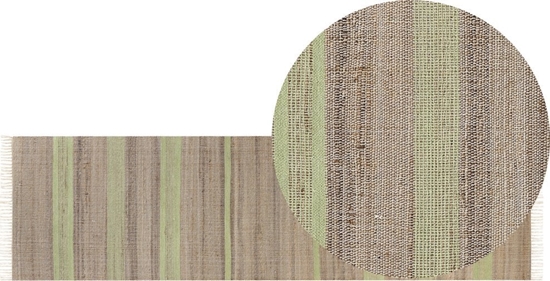 Изображение Beliani Dywan z juty 80 x 300 cm beowo-zielony TALPUR
