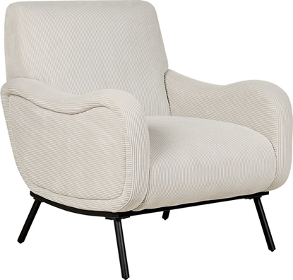 Attēls no Beliani Fotel sztruksowy jasnoszary ALMIND