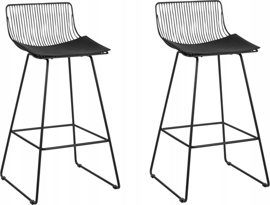 Picture of Beliani Metal Krzeso barowe Zestaw 2 Czarny FREDONIA