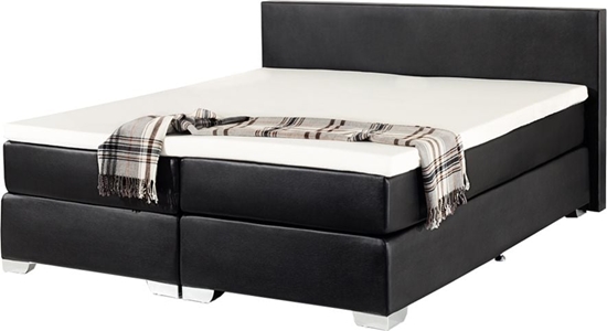 Picture of Beliani óko kontynentalne ekoskóra 160 x 200 cm czarne PRESIDENT