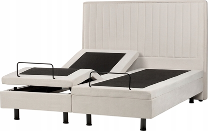 Изображение Beliani óko regulowane tapicerowane 160 x 200 cm beowe DUKE II