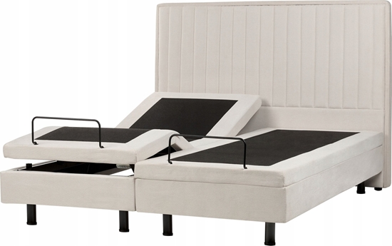 Picture of Beliani óko regulowane tapicerowane 160 x 200 cm beowe DUKE II