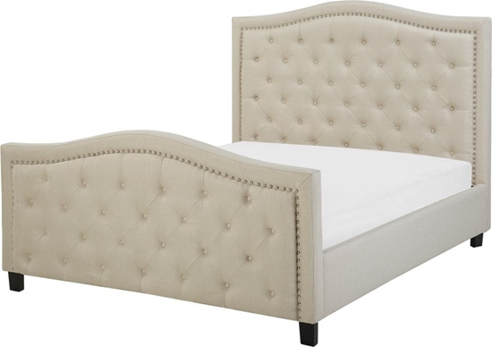 Picture of Beliani óko tapicerowane 160 x 200 cm beowe AUREL