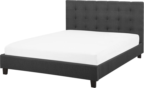 Изображение Beliani óko tapicerowane 160 x 200 cm ciemnoszare LA ROCHELLE