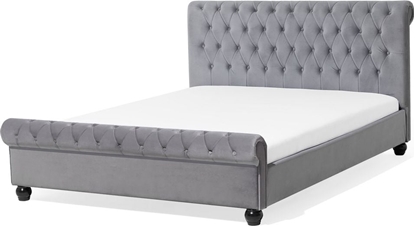 Attēls no Beliani óko welurowe 140 x 200 cm szare AVALLON