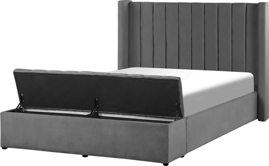 Picture of Beliani óko welurowe z awk 140 x 200 cm szare NOYERS