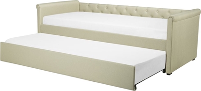 Attēls no Beliani óko wysuwane tapicerowane 90 x 200 cm beowe LIBOURNE