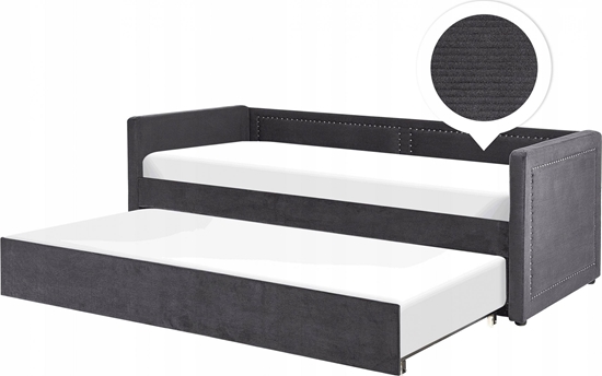 Picture of Beliani óko wysuwane tapicerowane 90 x 200 cm ciemnoszare MIMIZAN