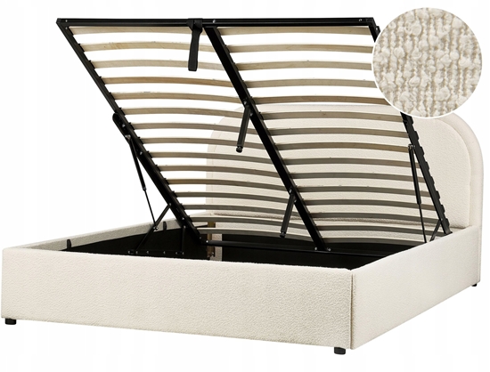 Picture of Beliani óko z pojemnikiem Boucle QUILLIEN 140 x 200 cm Jasnobeowy