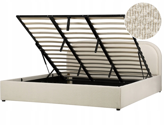 Picture of Beliani óko z pojemnikiem Boucle QUILLIEN 180 x 200 cm Jasnobeowy