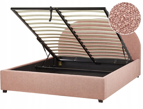 Picture of Beliani óko z pojemnikiem Boucle VAUCLUSE 160 x 200 cm Pastelowy ró