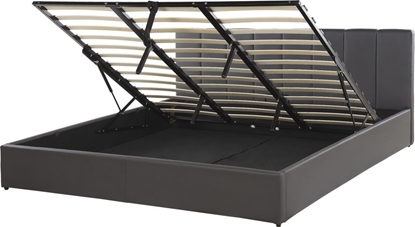 Attēls no Beliani óko z pojemnikiem ekoskóra 180 x 200 cm szare DREUX