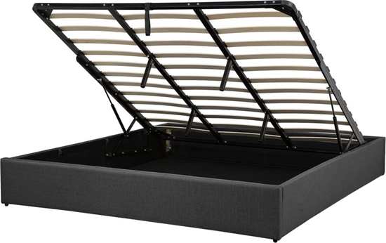 Picture of Beliani óko z pojemnikiem tapicerowane 180 x 200 cm szare DINAN