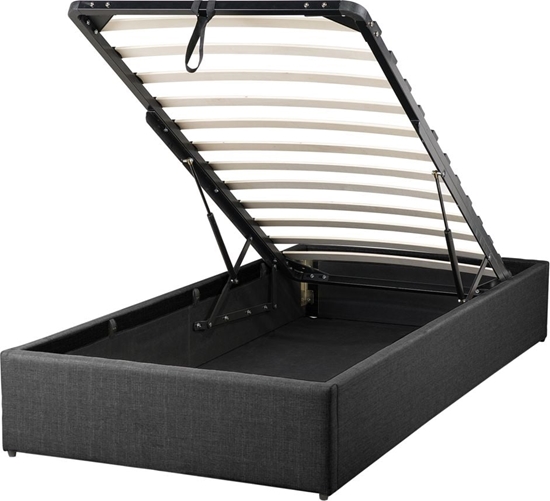 Picture of Beliani óko z pojemnikiem tapicerowane 90 x 200 cm szare DINAN