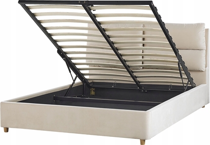 Attēls no Beliani óko z pojemnikiem welurowe 140 x 200 cm beowe BATILLY