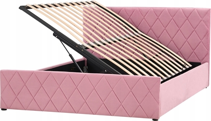 Attēls no Beliani óko z pojemnikiem welurowe 140 x 200 cm róowe ROCHEFORT