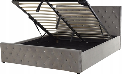 Attēls no Beliani óko z pojemnikiem welurowe 140 x 200 cm szare AMIENS