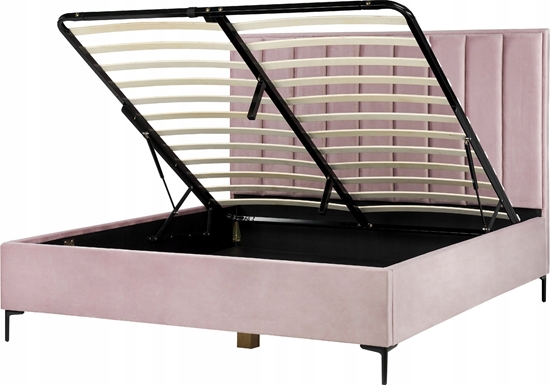 Picture of Beliani óko z pojemnikiem welurowe 180 x 200 cm róowe SEZANNE