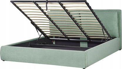 Picture of Beliani óko z pojemnikiem welurowe 180 x 200 cm zielone BAJONNA