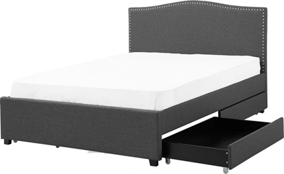 Picture of Beliani óko z szufladami tapicerowane 160 x 200 cm szare MONTPELLIER