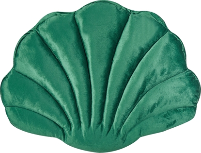 Attēls no Beliani Poduszka dekoracyjna muszla welurowa 47 x 35 cm zielona CONSOLIDA