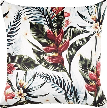 Attēls no Beliani Poduszka dekoracyjna w licie 45 x 45 cm zielona z czerwonym EDELWEISS!