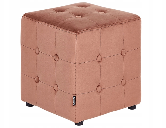Picture of Beliani Puf welurowy 36 x 36 x 39 cm brzoskwiniowy WISCONSIN