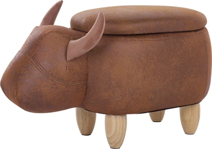 Picture of Beliani Pufa zwierzak ze schowkiem ekoskóra jasnobrzowa COW