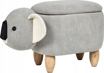 Picture of Beliani Pufa zwierzak ze schowkiem welurowa szara COALA