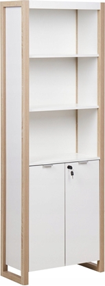 Attēls no Beliani Rega z zamykan szafk jasne drewno z biaym JOHNSON
