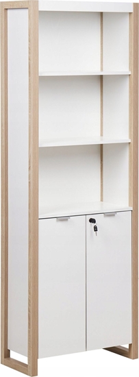 Picture of Beliani Rega z zamykan szafk jasne drewno z biaym JOHNSON