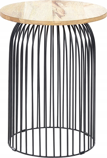 Picture of Beliani Stolik pomocniczy drewno mango jasne z czarnym WILLS