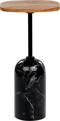 Attēls no Beliani Stolik pomocniczy metalowy jasne drewno z czarnym OASIS