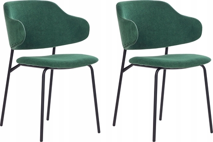 Picture of Beliani Tkanina Krzeso do jadalni Zestaw 2 Ciemnozielony KENAI