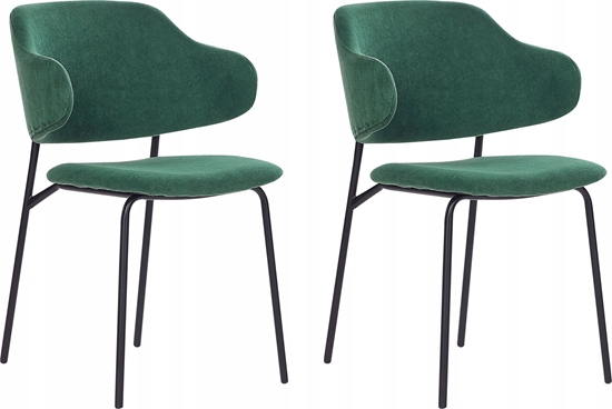 Picture of Beliani Tkanina Krzeso do jadalni Zestaw 2 Ciemnozielony KENAI