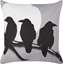 Изображение Beliani Welurowa poduszka dekoracyjna z motywem ptaków 45 x 45 cm szara ORADEA!
